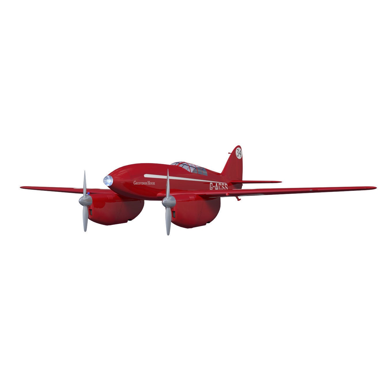 de Havilland DH88 Comet - Historic 3D Model - View 6