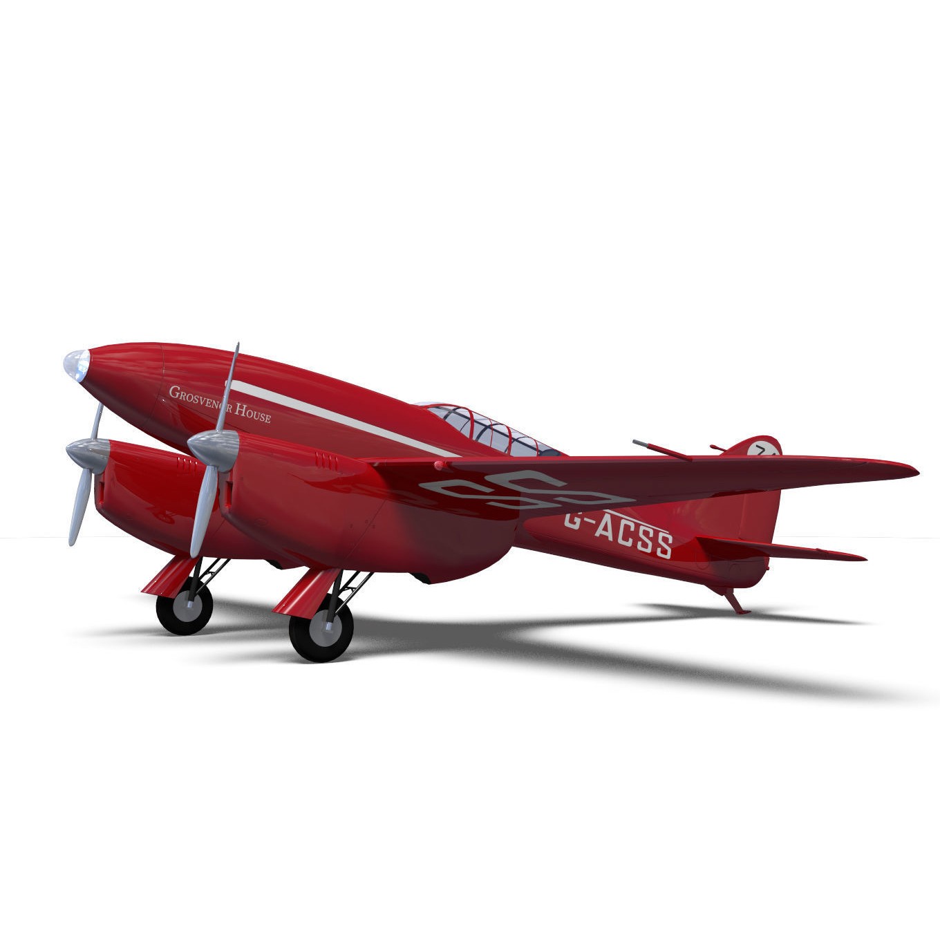 de Havilland DH88 Comet - Historic 3D Model - View 7