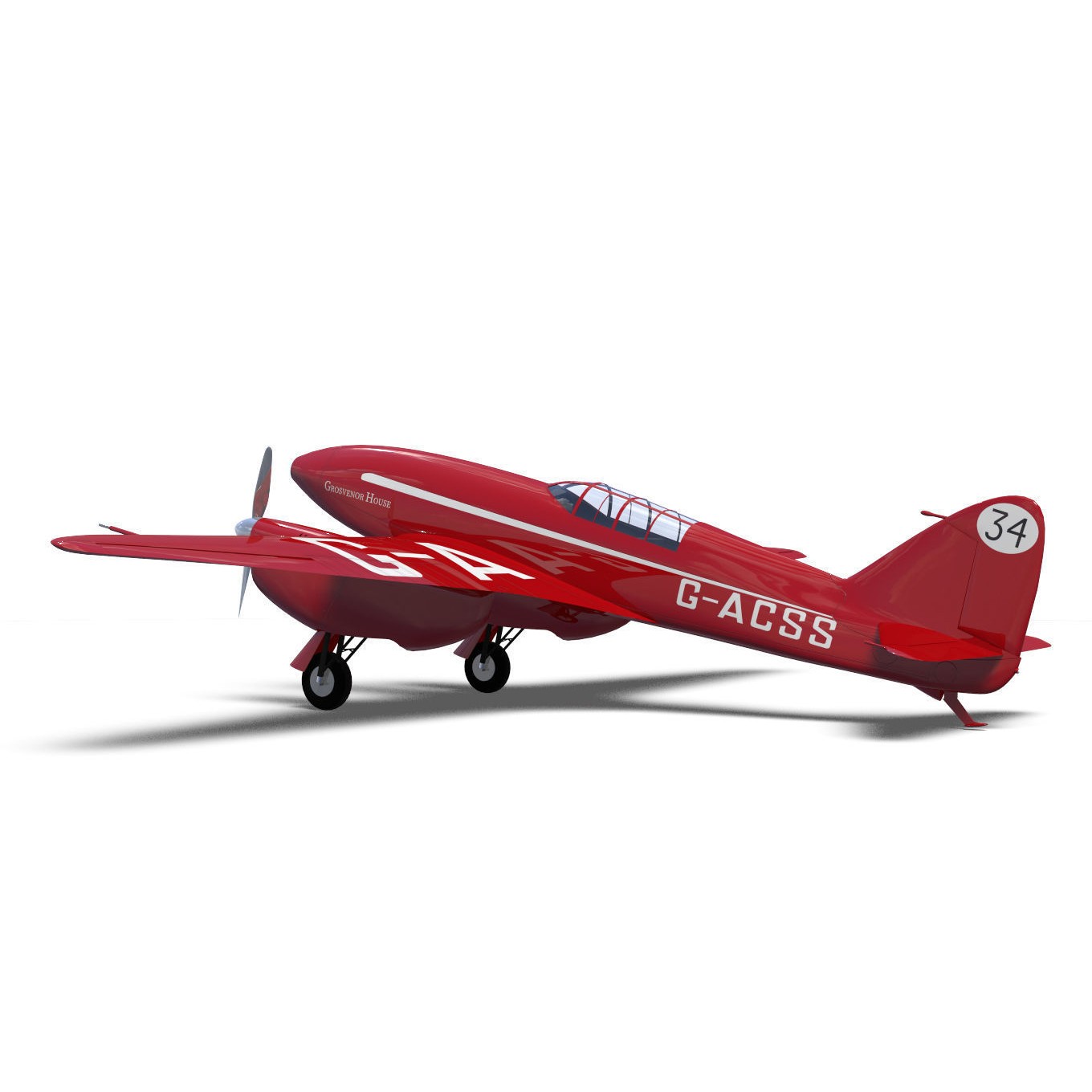de Havilland DH88 Comet - Historic 3D Model - View 8