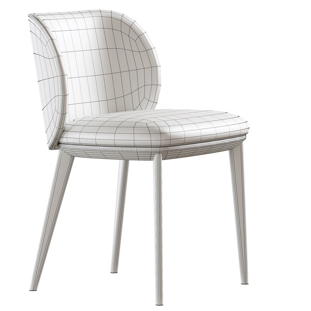 Johanna Side Chair 3D Model – Upholstered Dining Chair, FBX