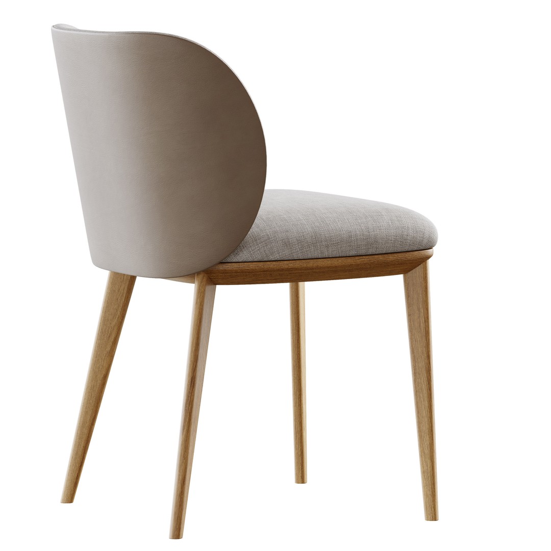 Johanna Side Chair 3D Model – Upholstered Dining Chair, FBX - View 3