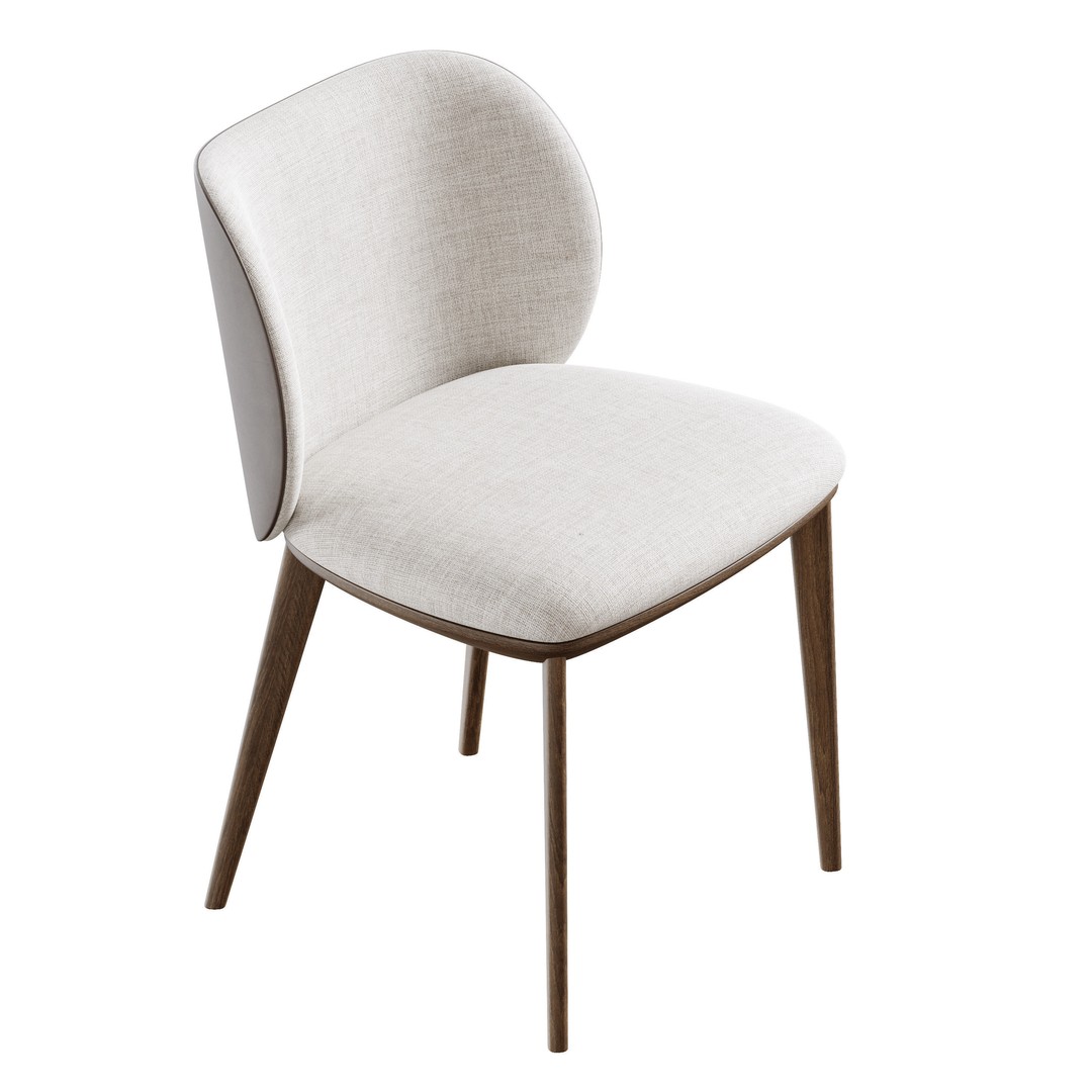 Johanna Side Chair 3D Model – Upholstered Dining Chair, FBX - View 4