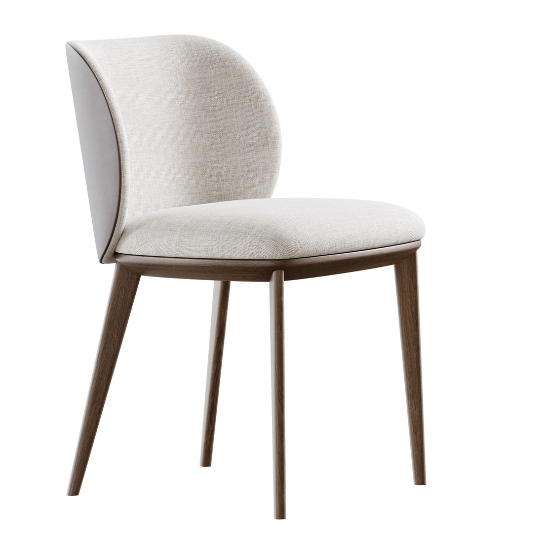 Johanna Side Chair 3D Model – Upholstered Dining Chair, FBX - View 6