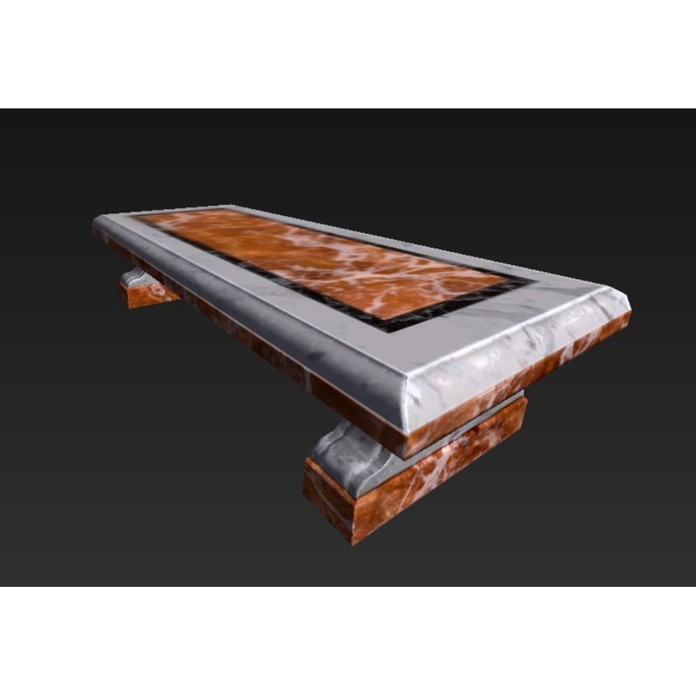 Roman Marble Bench 3D Model – Low Poly Architectural Decoration, FBX - View 11