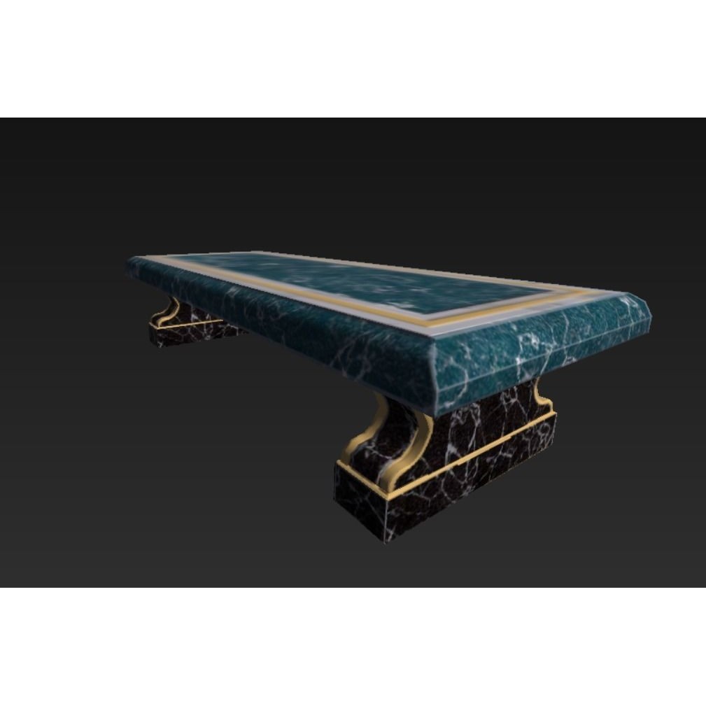 Roman Marble Bench 3D Model – Low Poly Architectural Decoration, FBX - View 12