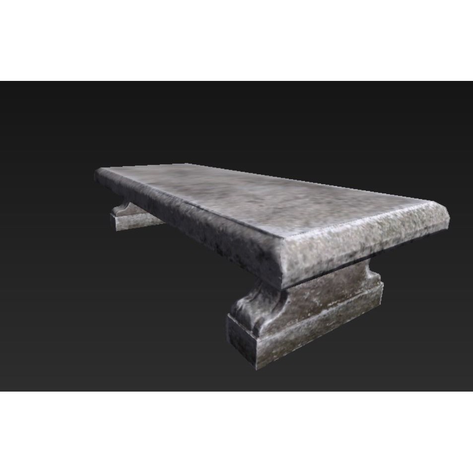 Roman Marble Bench 3D Model – Low Poly Architectural Decoration, FBX - View 13