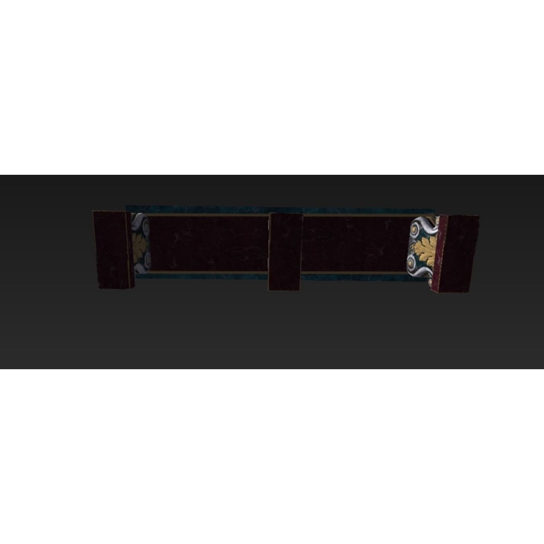 Roman Marble Bench 3D Model – Low Poly Architectural Decoration, FBX - View 19