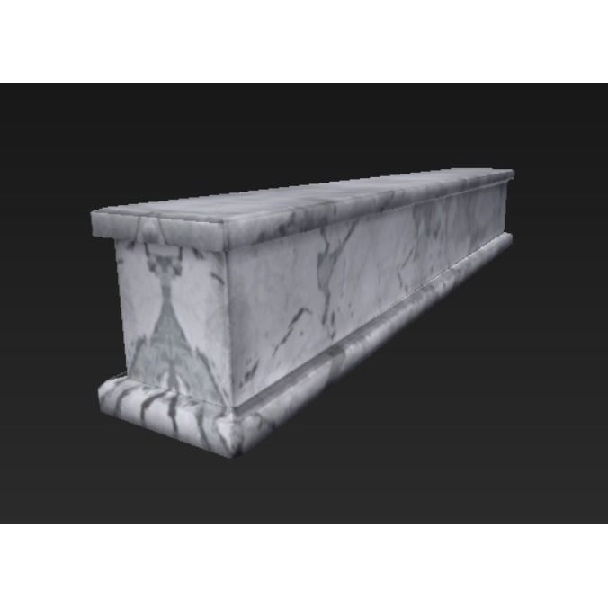Roman Marble Bench 3D Model – Low Poly Architectural Decoration, FBX - View 20