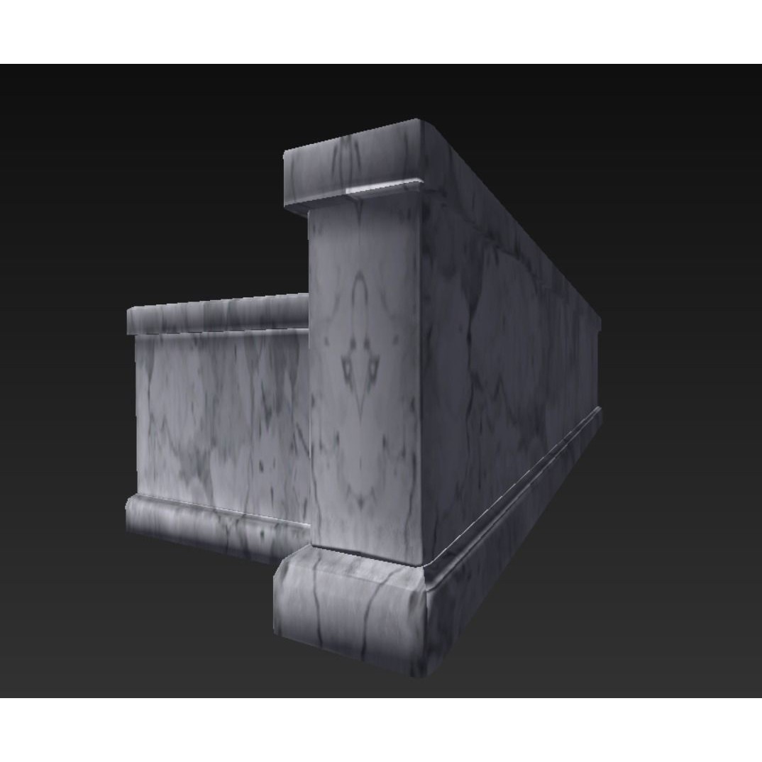 Roman Marble Bench 3D Model – Low Poly Architectural Decoration, FBX - View 23