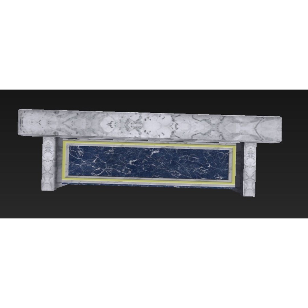 Roman Marble Bench 3D Model – Low Poly Architectural Decoration, FBX - View 24