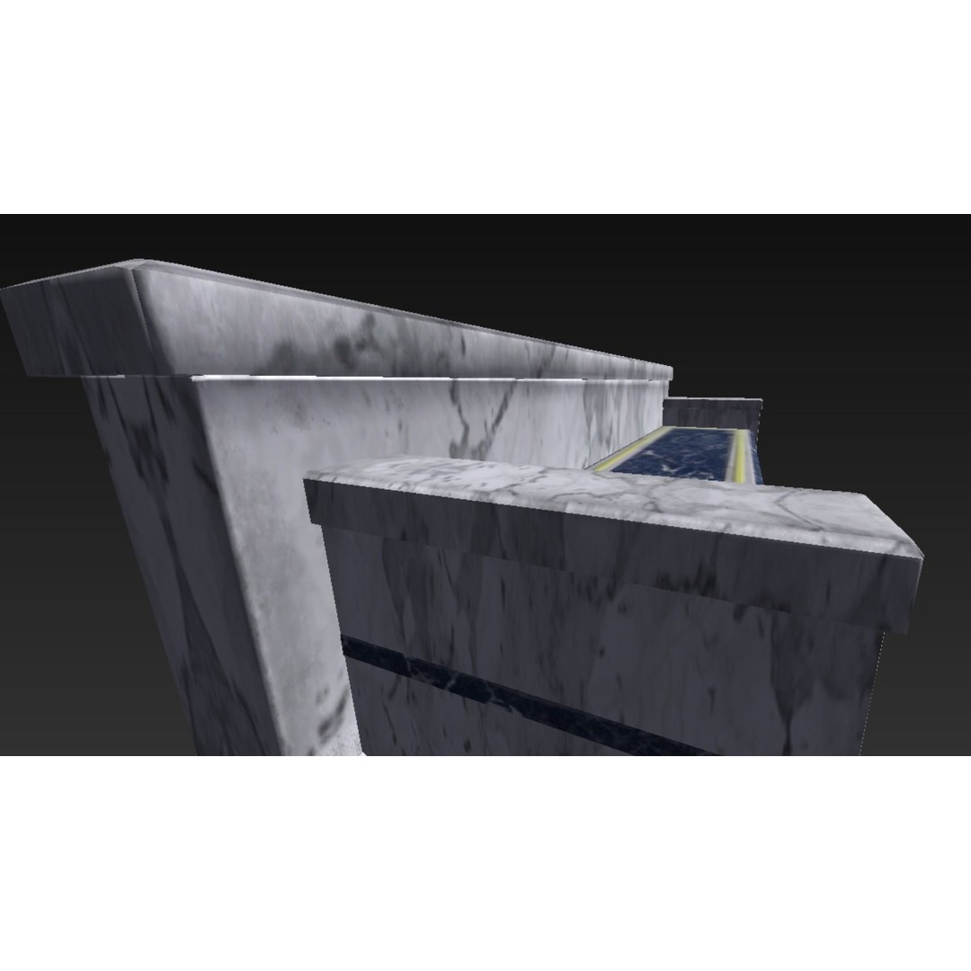Roman Marble Bench 3D Model – Low Poly Architectural Decoration, FBX - View 26