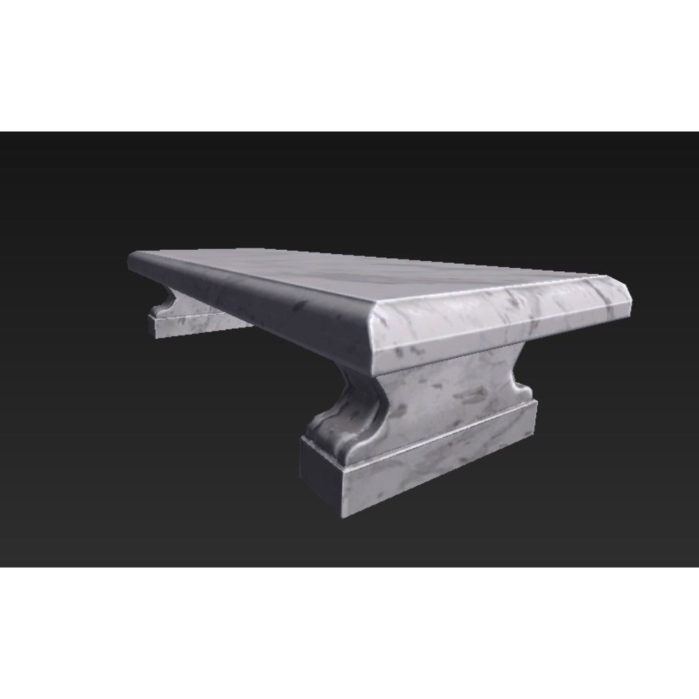Roman Marble Bench 3D Model – Low Poly Architectural Decoration, FBX - View 6