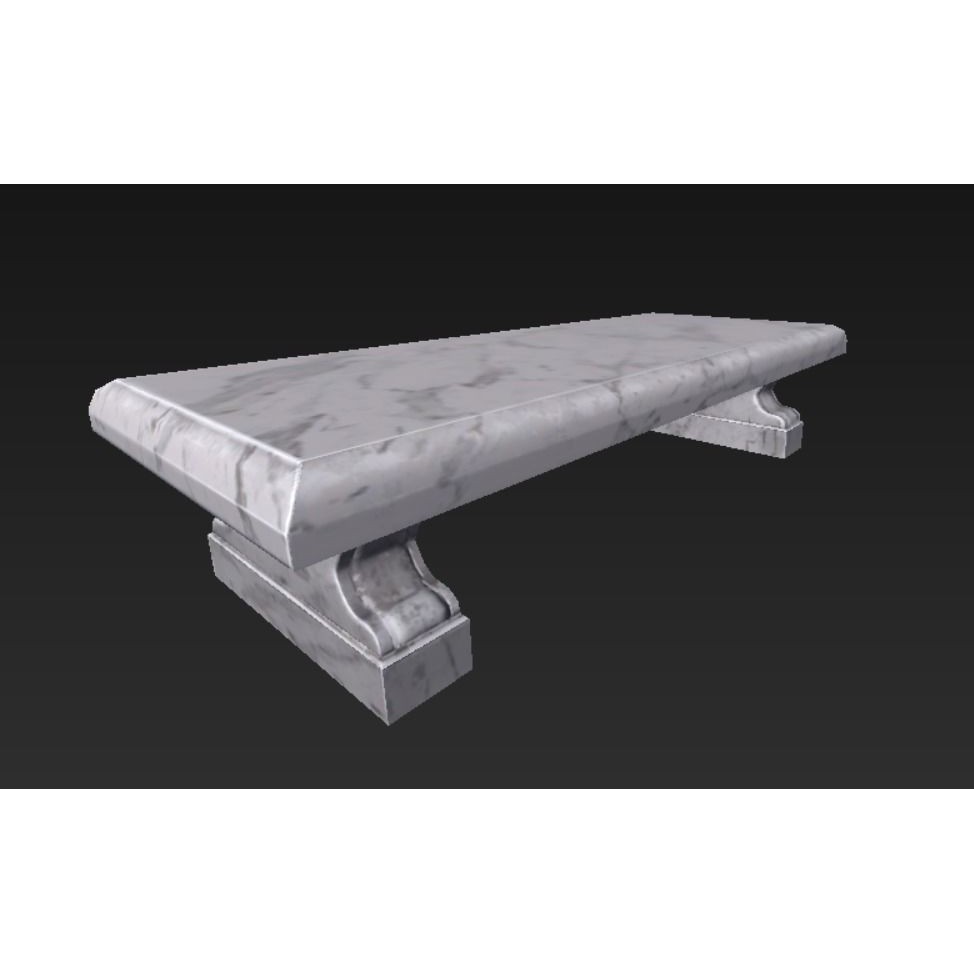 Roman Marble Bench 3D Model – Low Poly Architectural Decoration, FBX - View 7