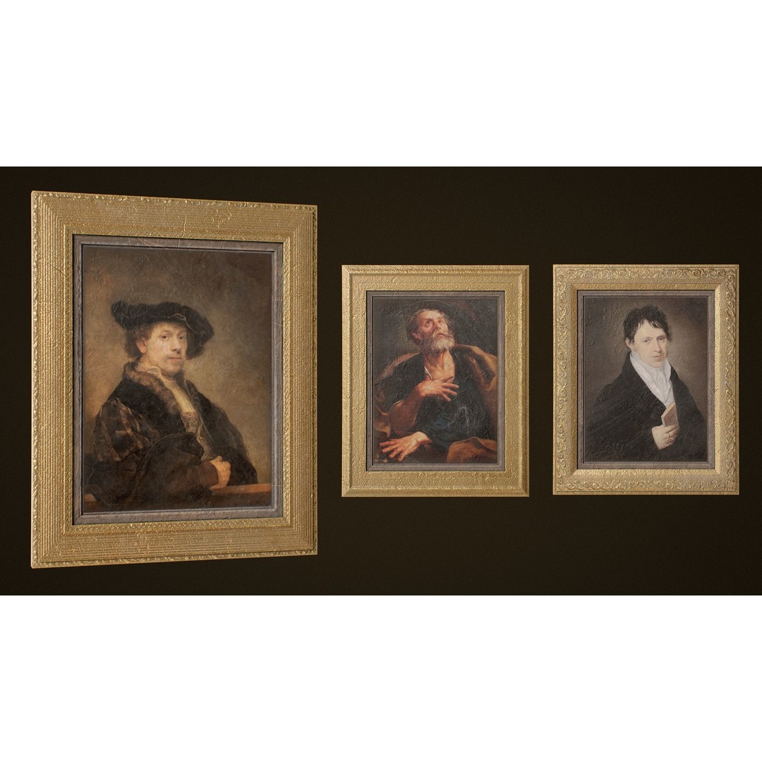 Victorian Paintings 3D Model – PBR Low Poly Game Ready Asset - View 10