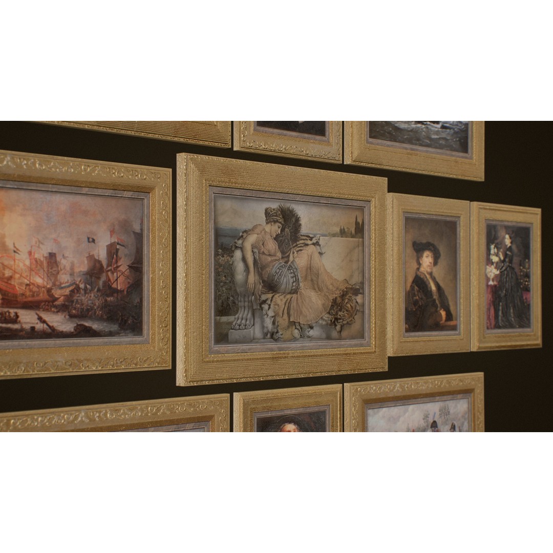 Victorian Paintings 3D Model – PBR Low Poly Game Ready Asset - View 11