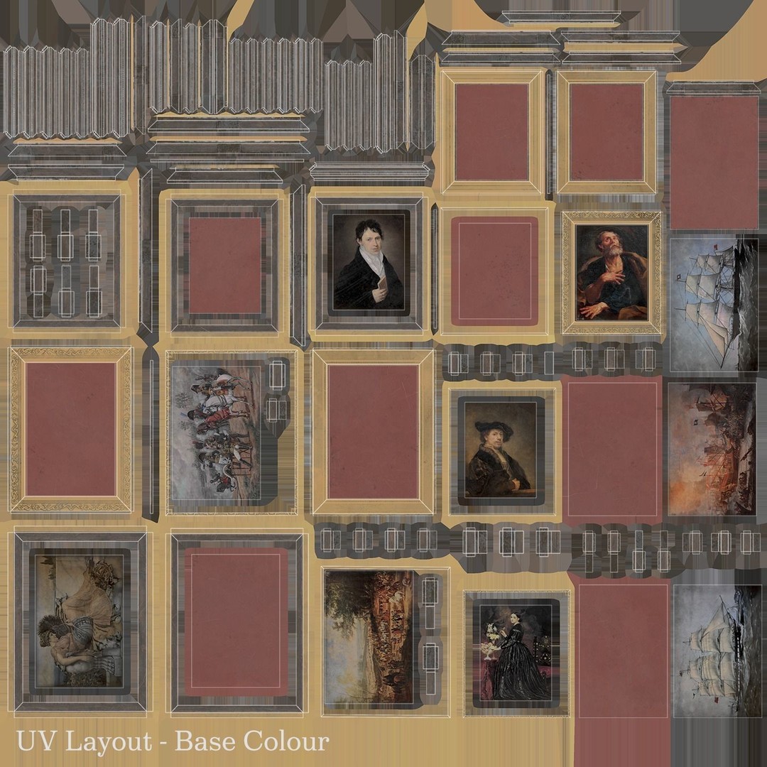 Victorian Paintings 3D Model – PBR Low Poly Game Ready Asset - View 19