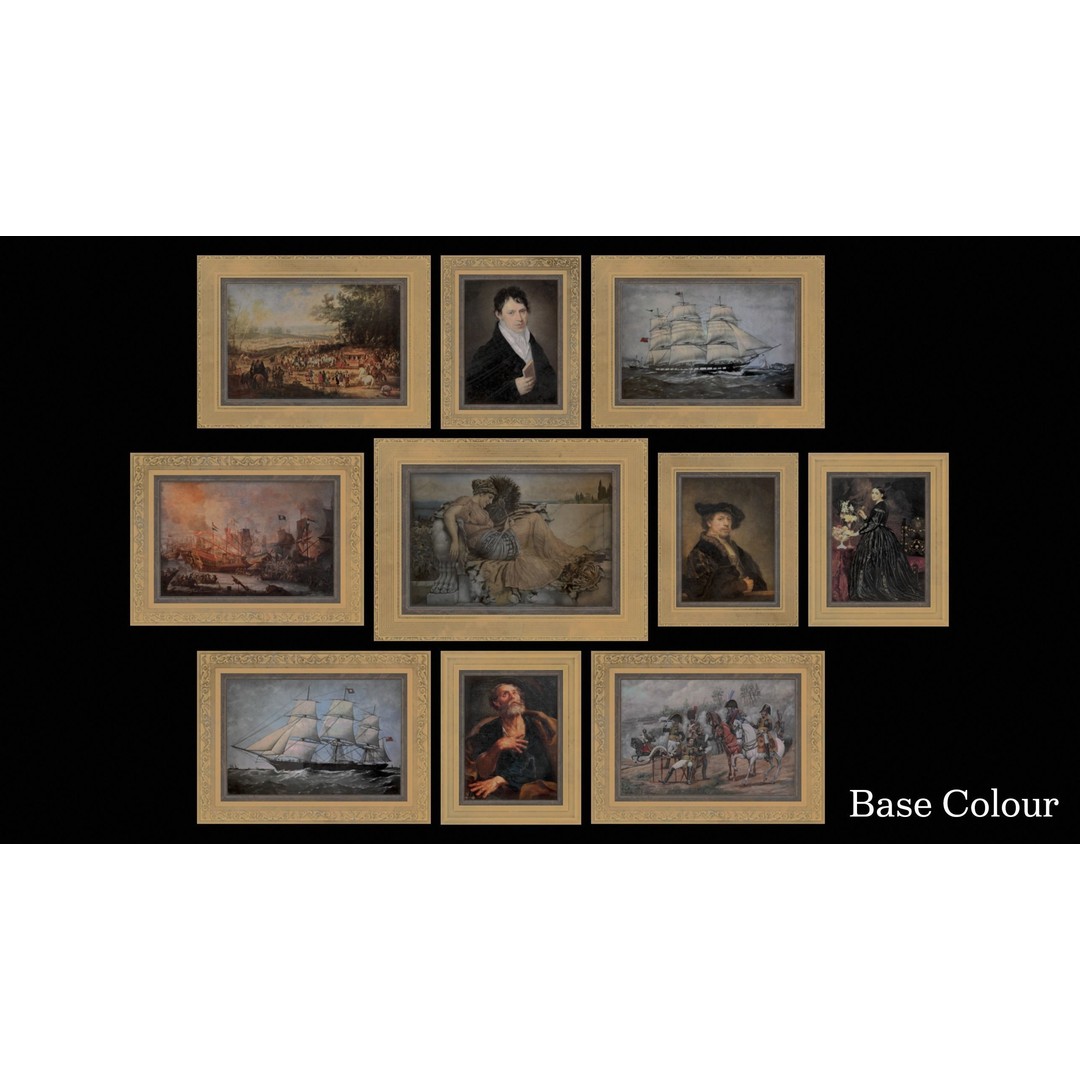 Victorian Paintings 3D Model – PBR Low Poly Game Ready Asset - View 21