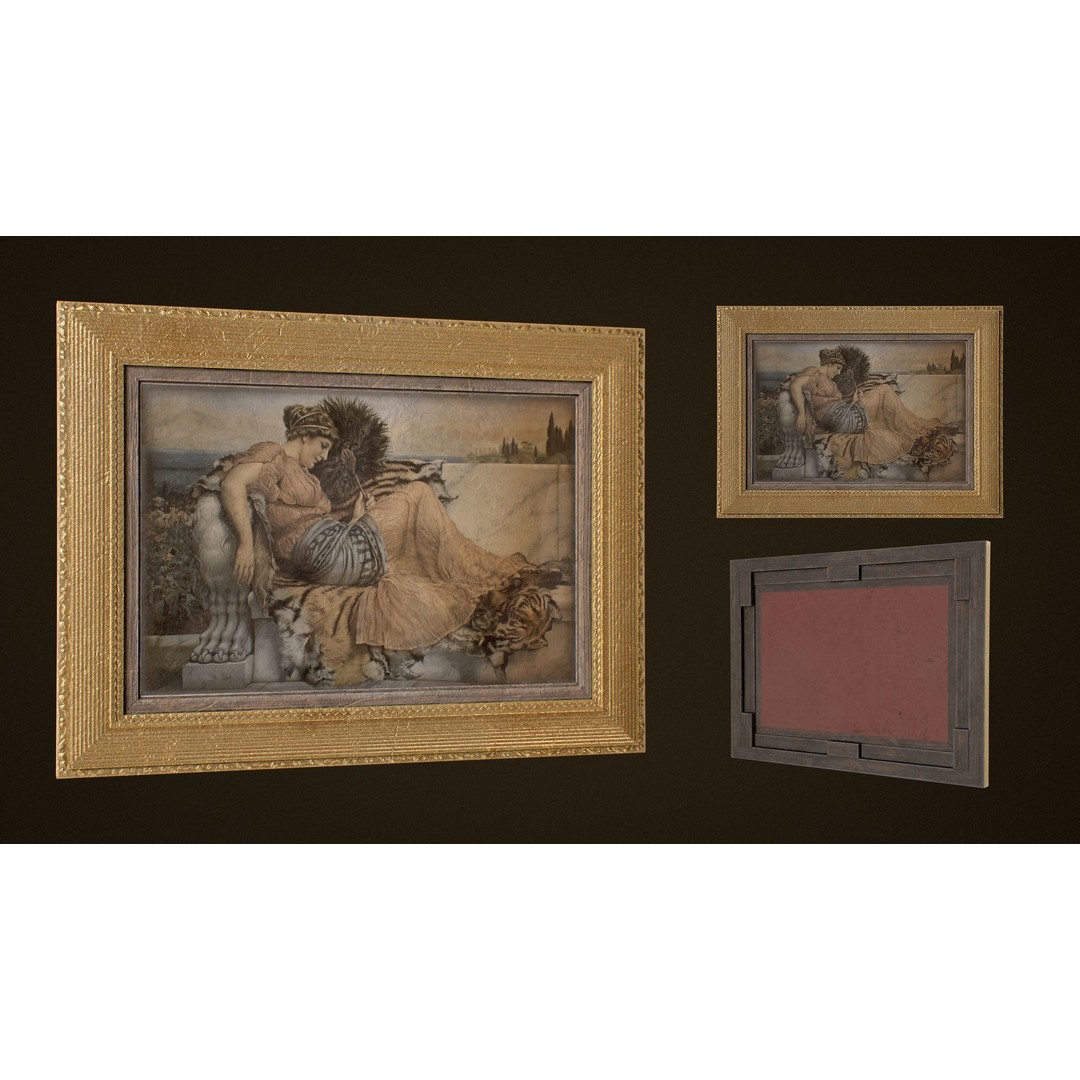 Victorian Paintings 3D Model – PBR Low Poly Game Ready Asset - View 4