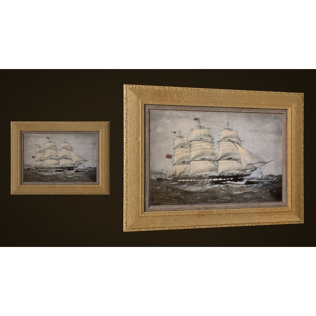 Victorian Paintings 3D Model – PBR Low Poly Game Ready Asset - View 7