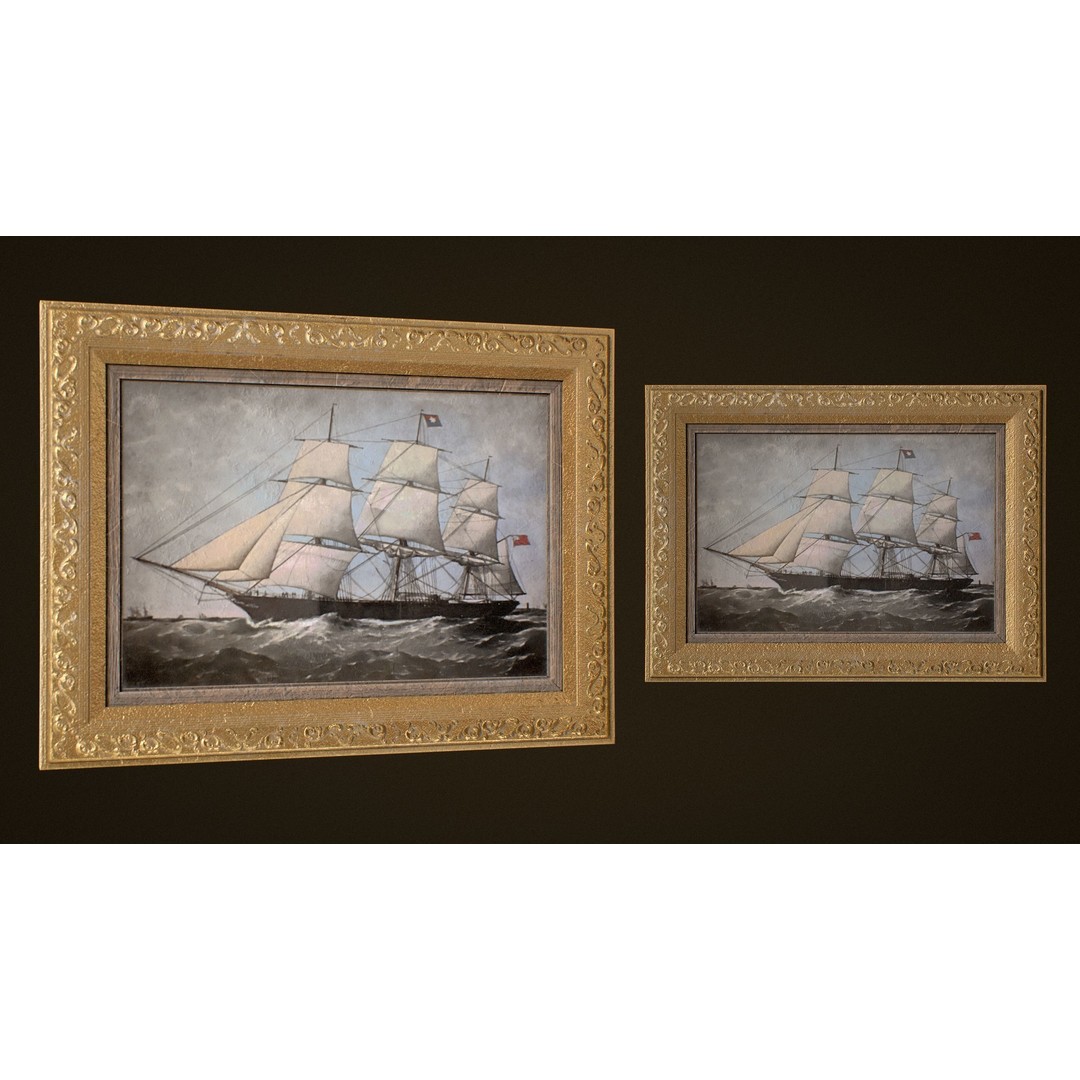 Victorian Paintings 3D Model – PBR Low Poly Game Ready Asset - View 8