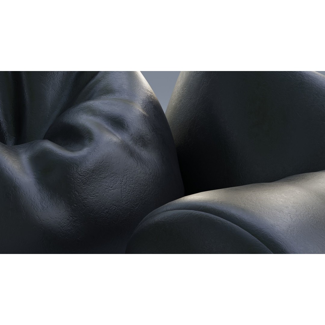 Bean Bag Chair 3D Model – Low Poly Gaming Asset with Foot Rest - View 11