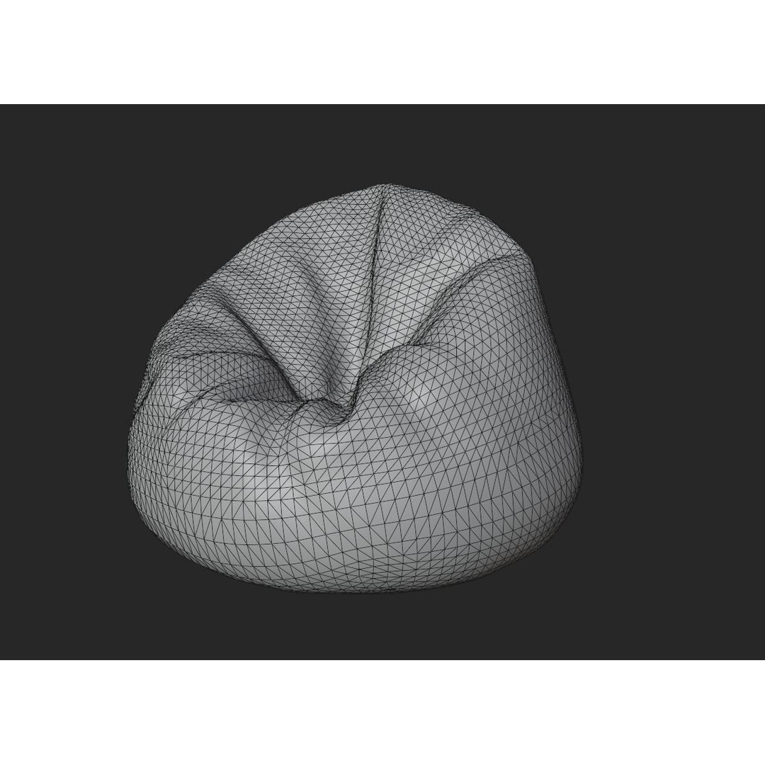 Bean Bag Chair 3D Model – Low Poly Gaming Asset with Foot Rest - View 12