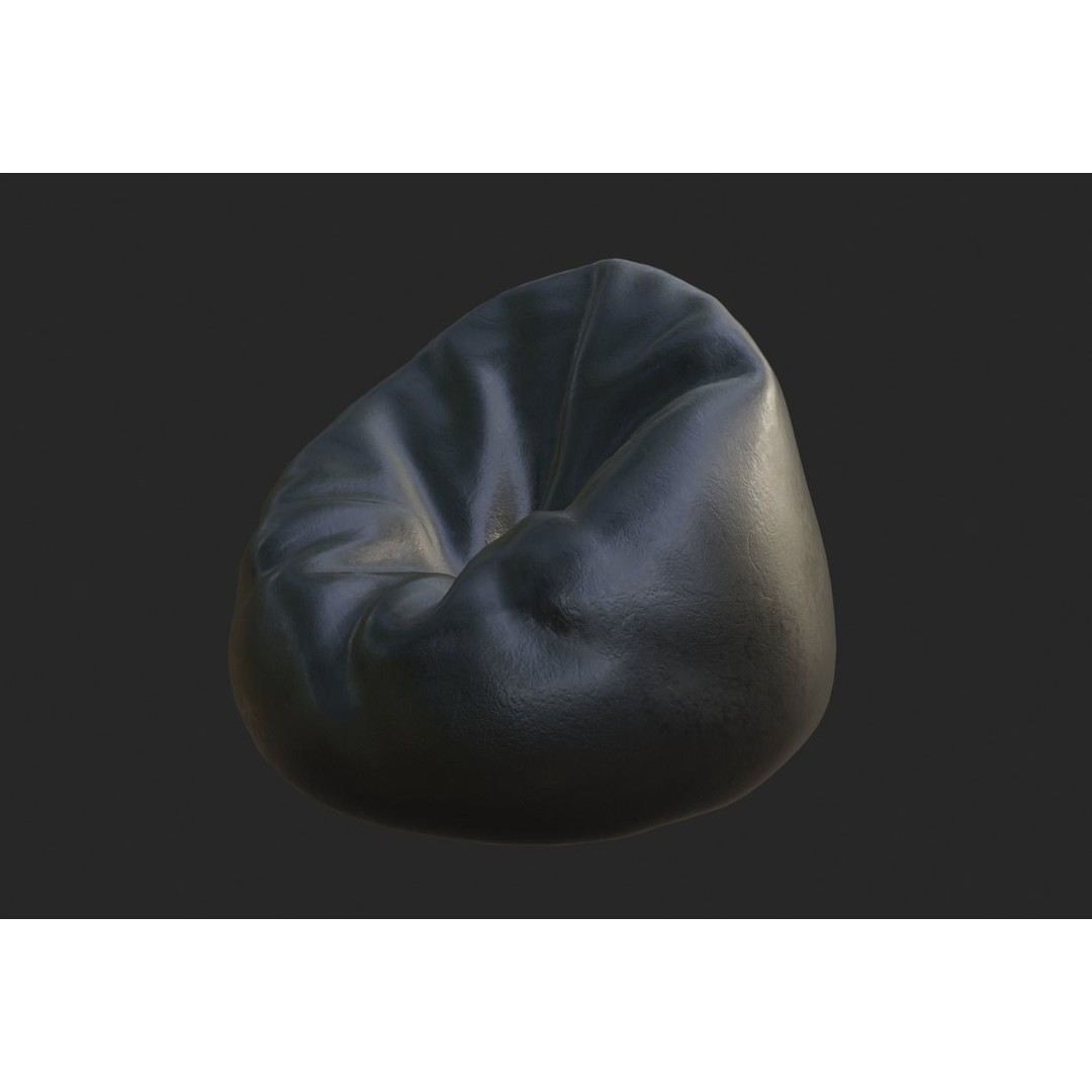 Bean Bag Chair 3D Model – Low Poly Gaming Asset with Foot Rest - View 7