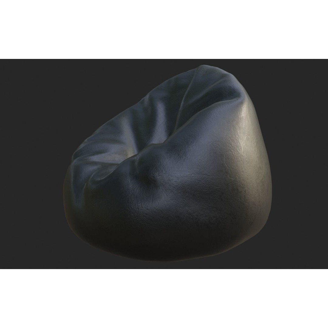 Bean Bag Chair 3D Model – Low Poly Gaming Asset with Foot Rest - View 9