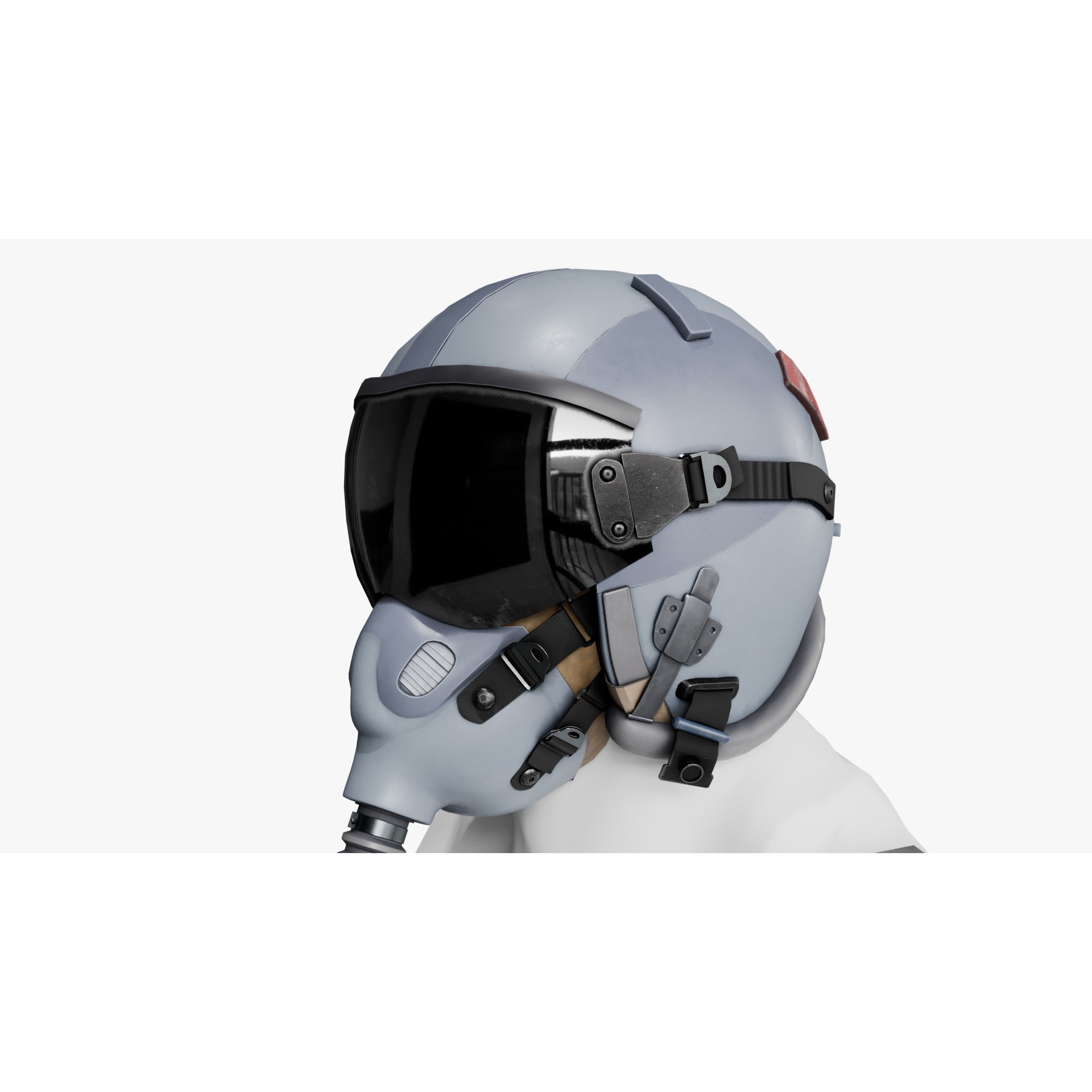 Pilot Helmet - Low-Poly Game-Ready 3D Model - View 12