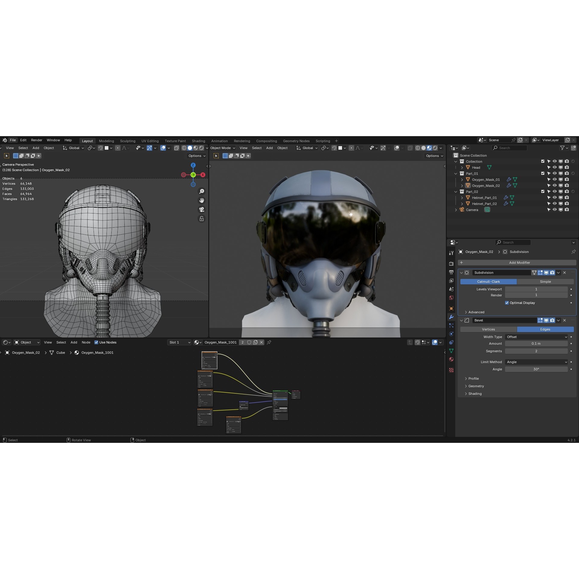 Pilot Helmet - Low-Poly Game-Ready 3D Model - View 21
