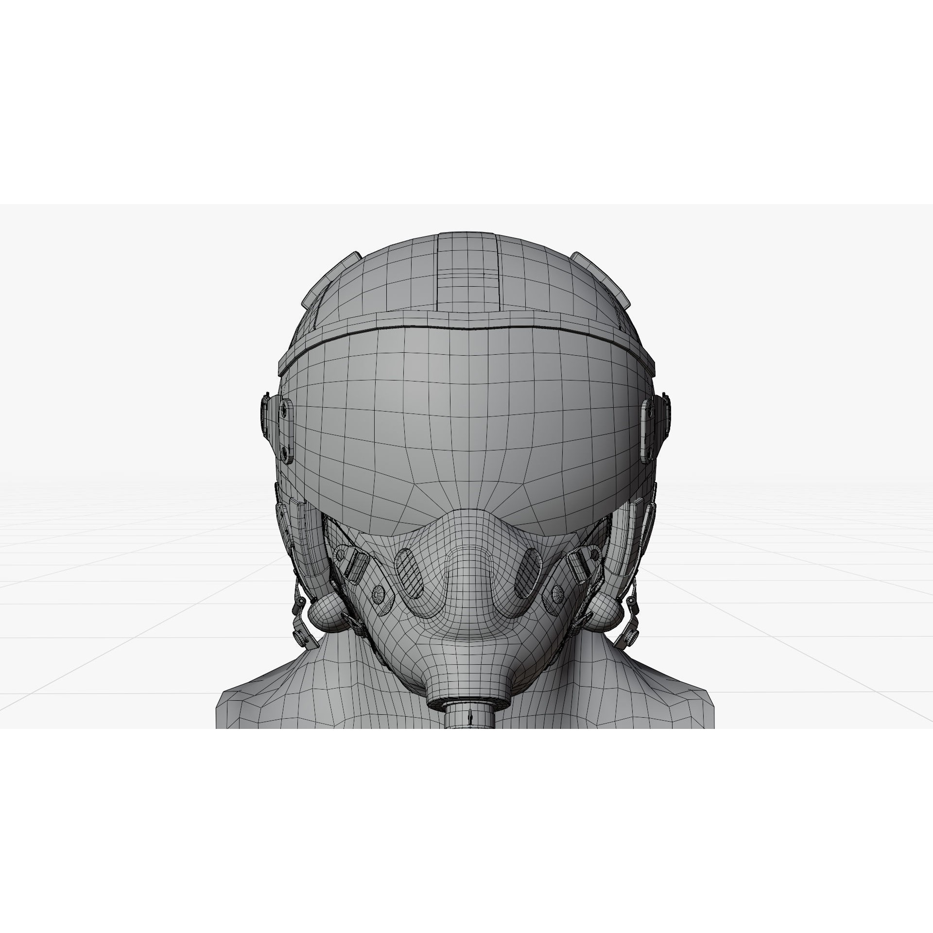 Pilot Helmet - Low-Poly Game-Ready 3D Model - View 3