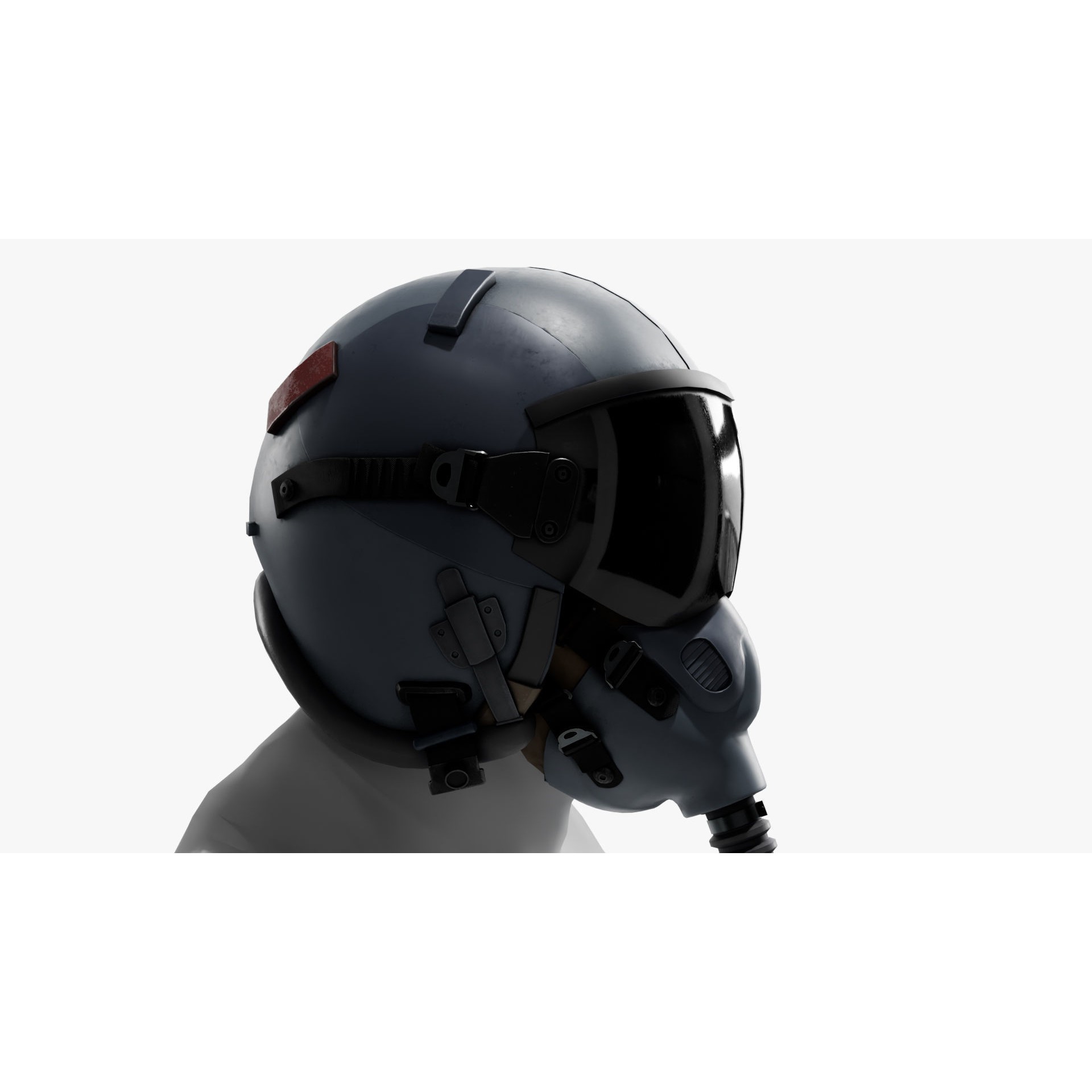 Pilot Helmet - Low-Poly Game-Ready 3D Model - View 8