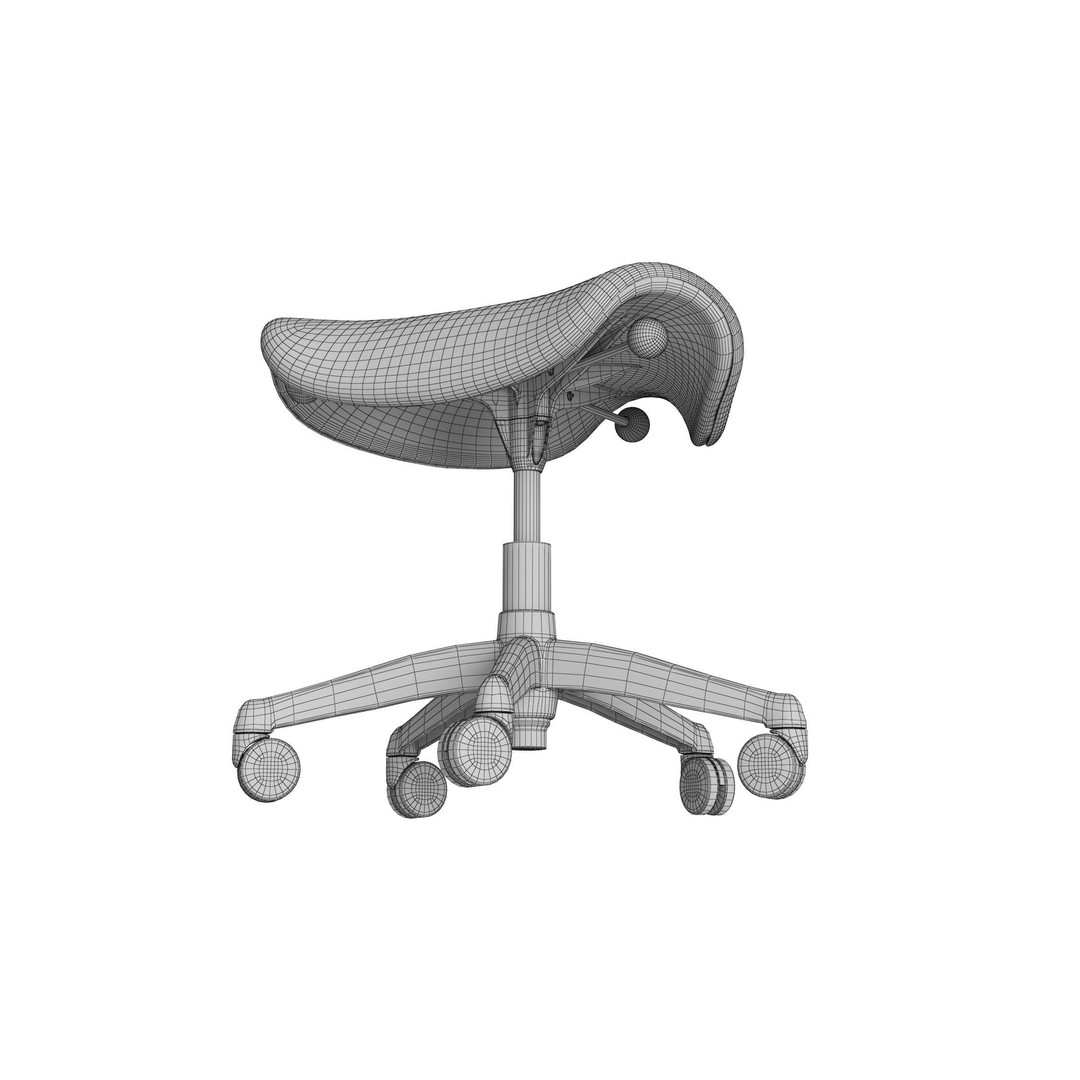 Saddle Doctor Stool 3D Model – Medical Ergonomic Chair, FBX & OBJ - View 10