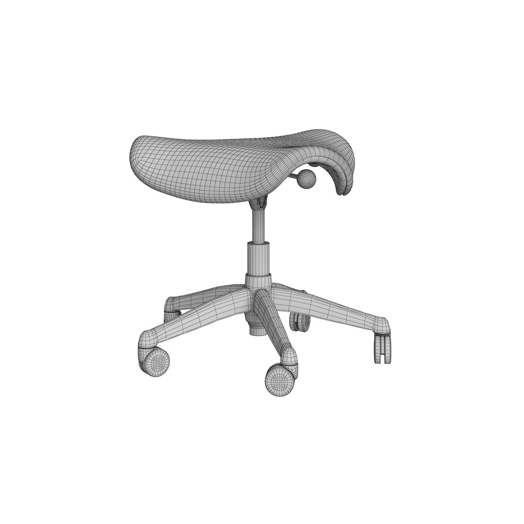 Saddle Doctor Stool 3D Model – Medical Ergonomic Chair, FBX & OBJ - View 8