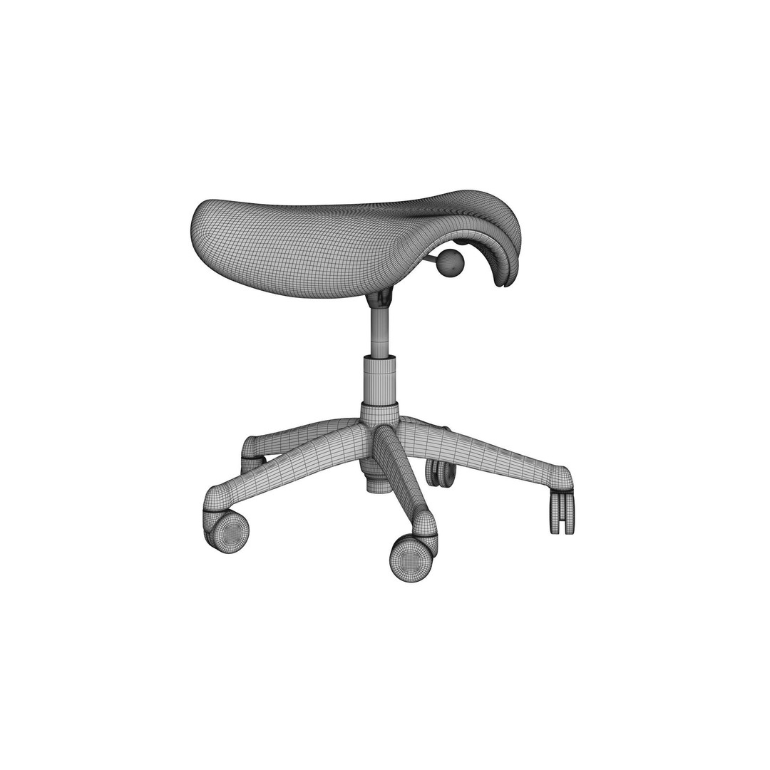 Saddle Doctor Stool 3D Model – Medical Ergonomic Chair, FBX & OBJ - View 9