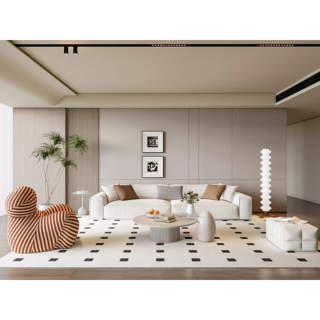 Elegant Living Room 3D Model – High Detail, Customizable Design, FBX - View 2