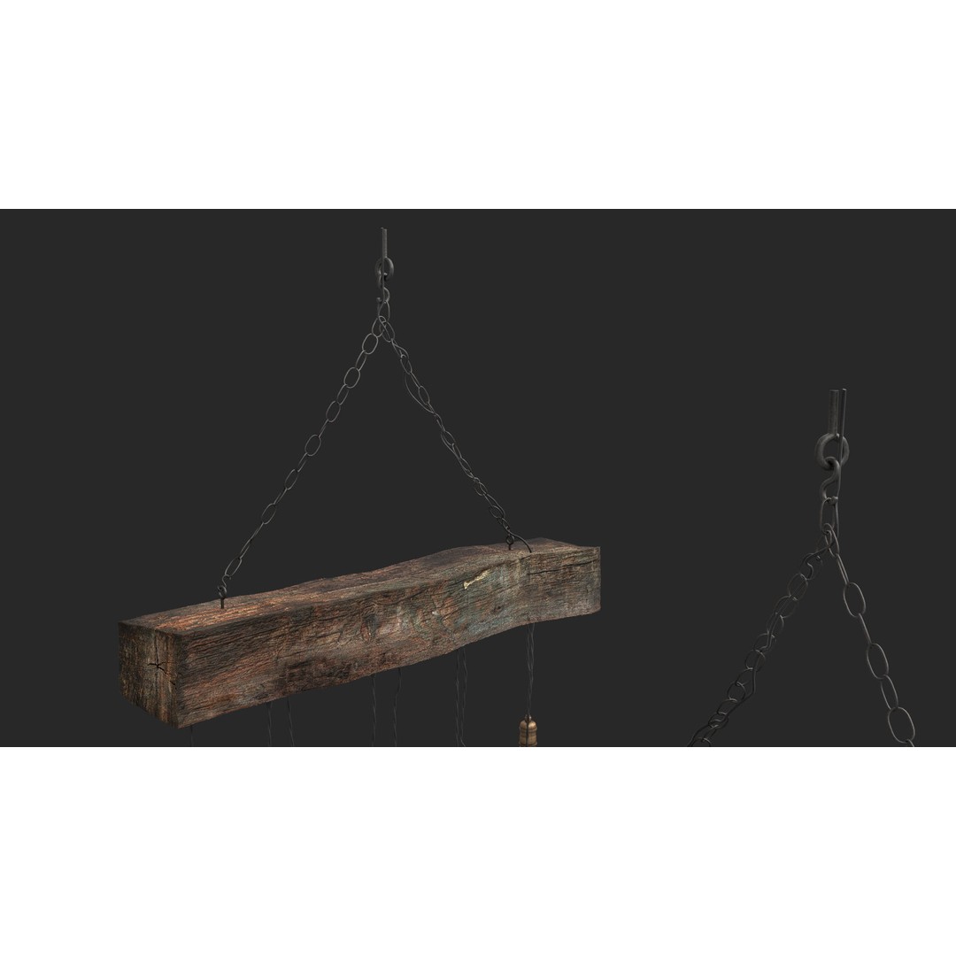 Edison Bulb Lamp Chandeliers 3D Model – Loft Style, Textured, FBX - View 11