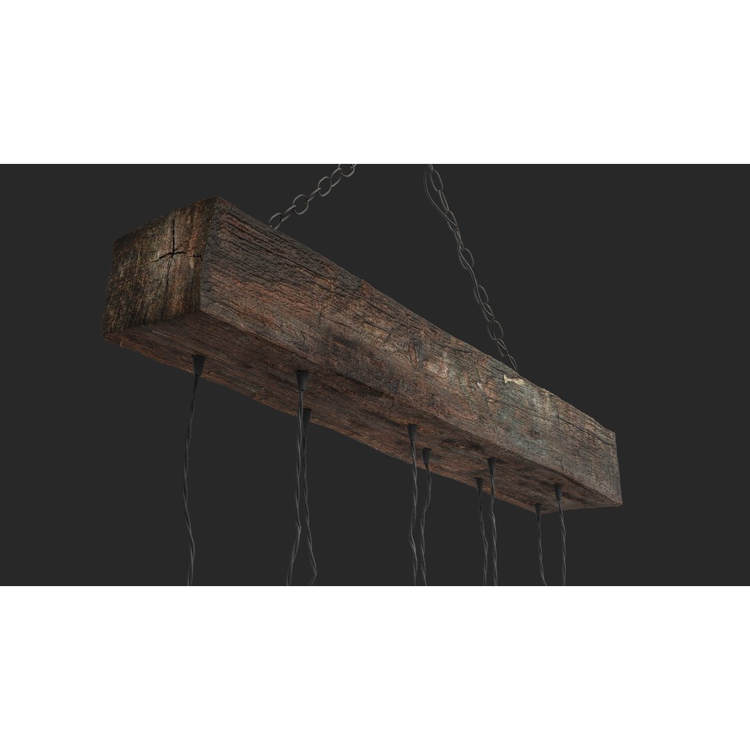Edison Bulb Lamp Chandeliers 3D Model – Loft Style, Textured, FBX - View 12