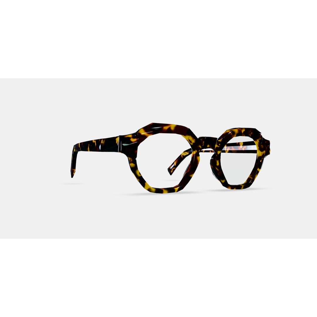 Javier Eyeglasses 3D Model – Black Oak Tortoise PBR Asset - View 10