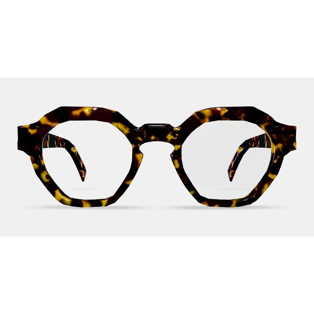 Javier Eyeglasses 3D Model – Black Oak Tortoise PBR Asset - View 12