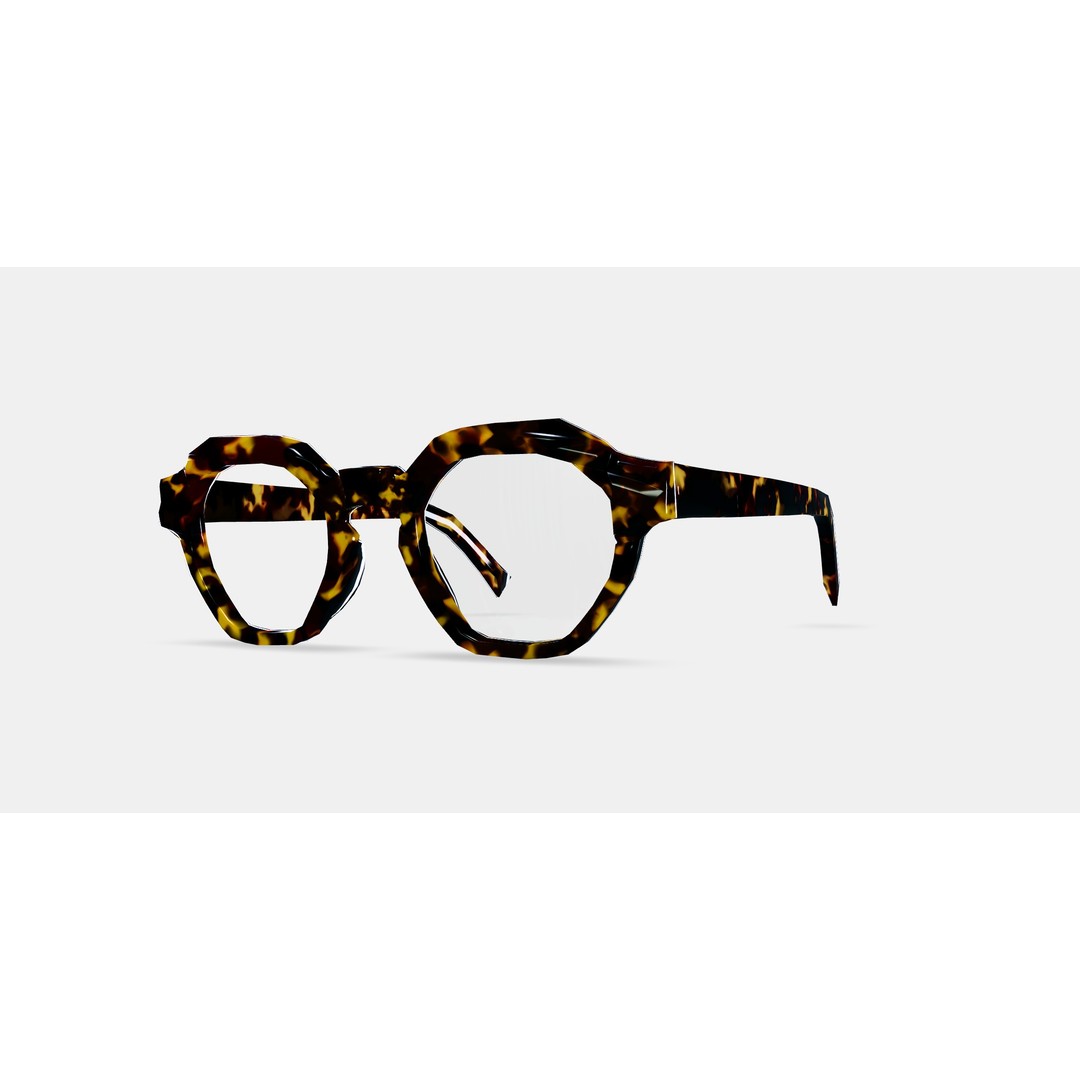 Javier Eyeglasses 3D Model – Black Oak Tortoise PBR Asset - View 14