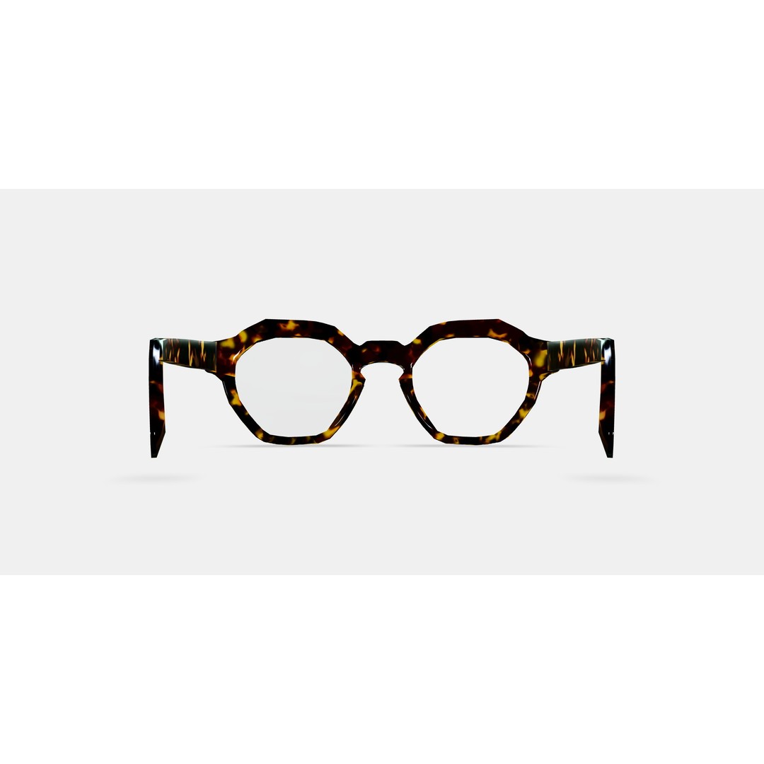 Javier Eyeglasses 3D Model – Black Oak Tortoise PBR Asset - View 16