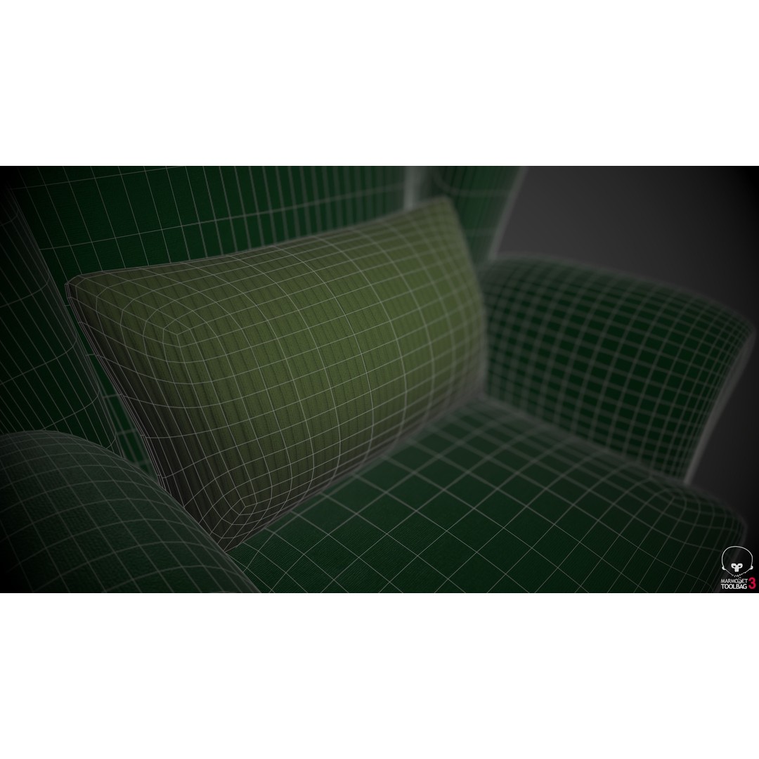 Wingback Chairs 3D Model – Low Poly Armchair with PBR Textures