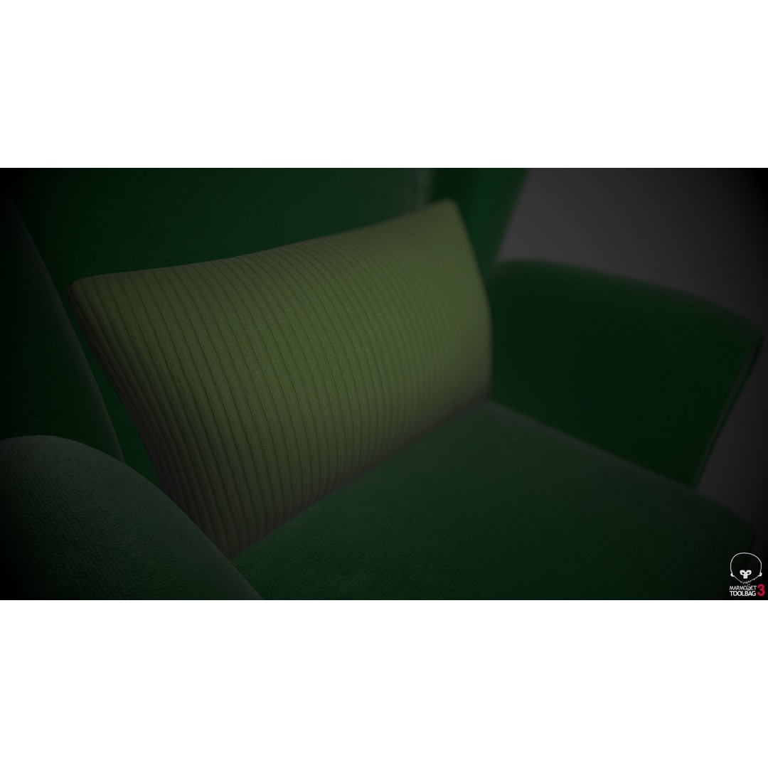 Wingback Chairs 3D Model – Low Poly Armchair with PBR Textures - View 15