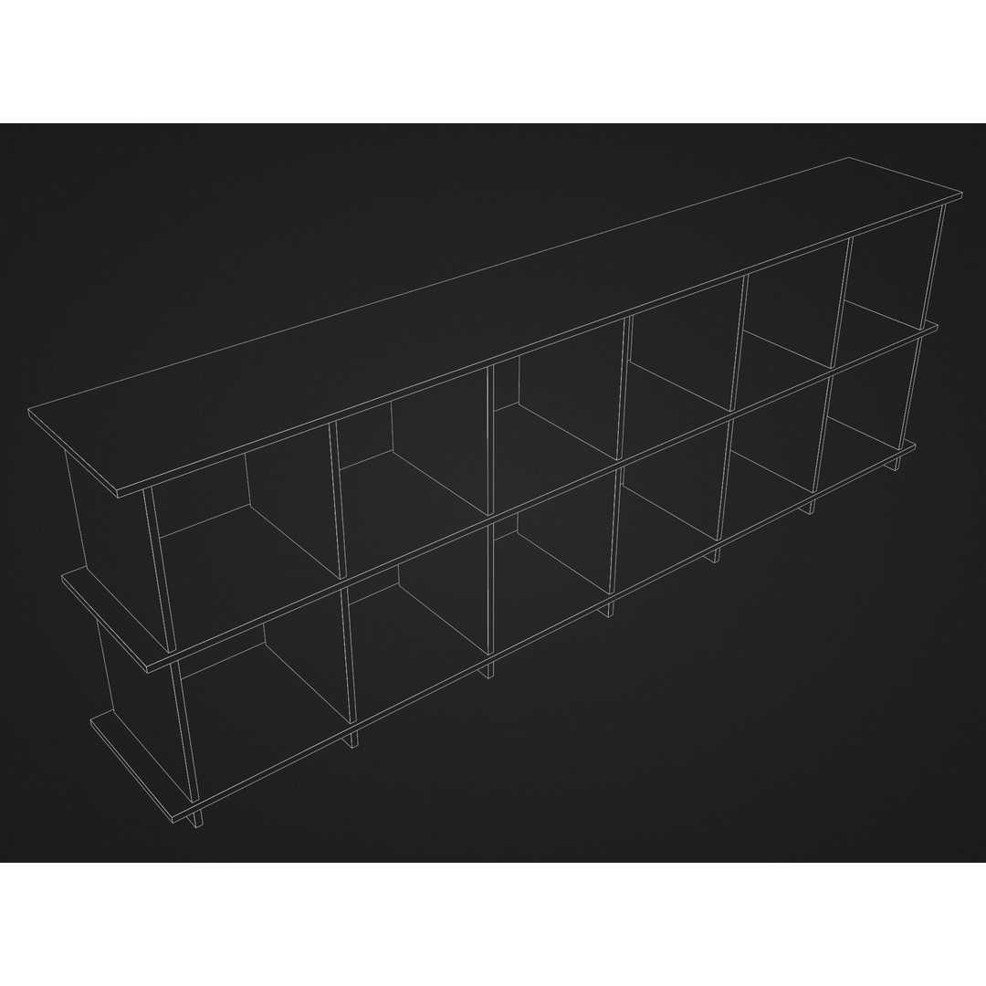 Vinyl Storage 3D Model – Realistic Cabinet for LP Collection, FBX