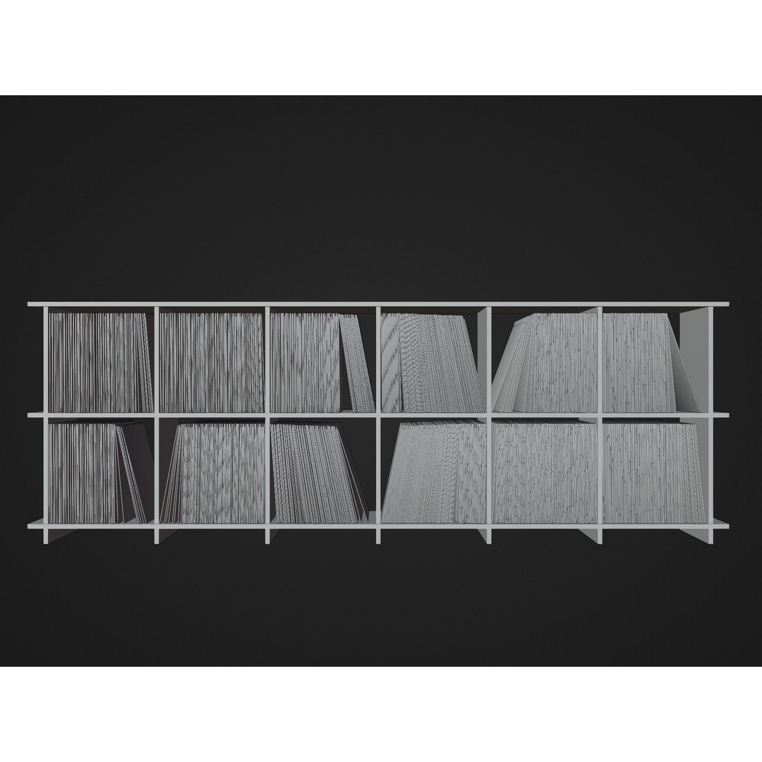 Vinyl Storage 3D Model – Realistic Cabinet for LP Collection, FBX - View 15