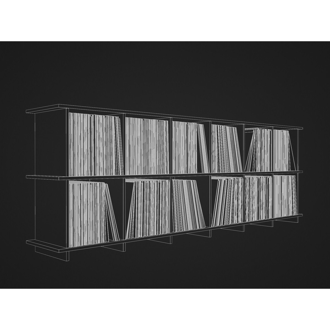 Vinyl Storage 3D Model – Realistic Cabinet for LP Collection, FBX - View 18