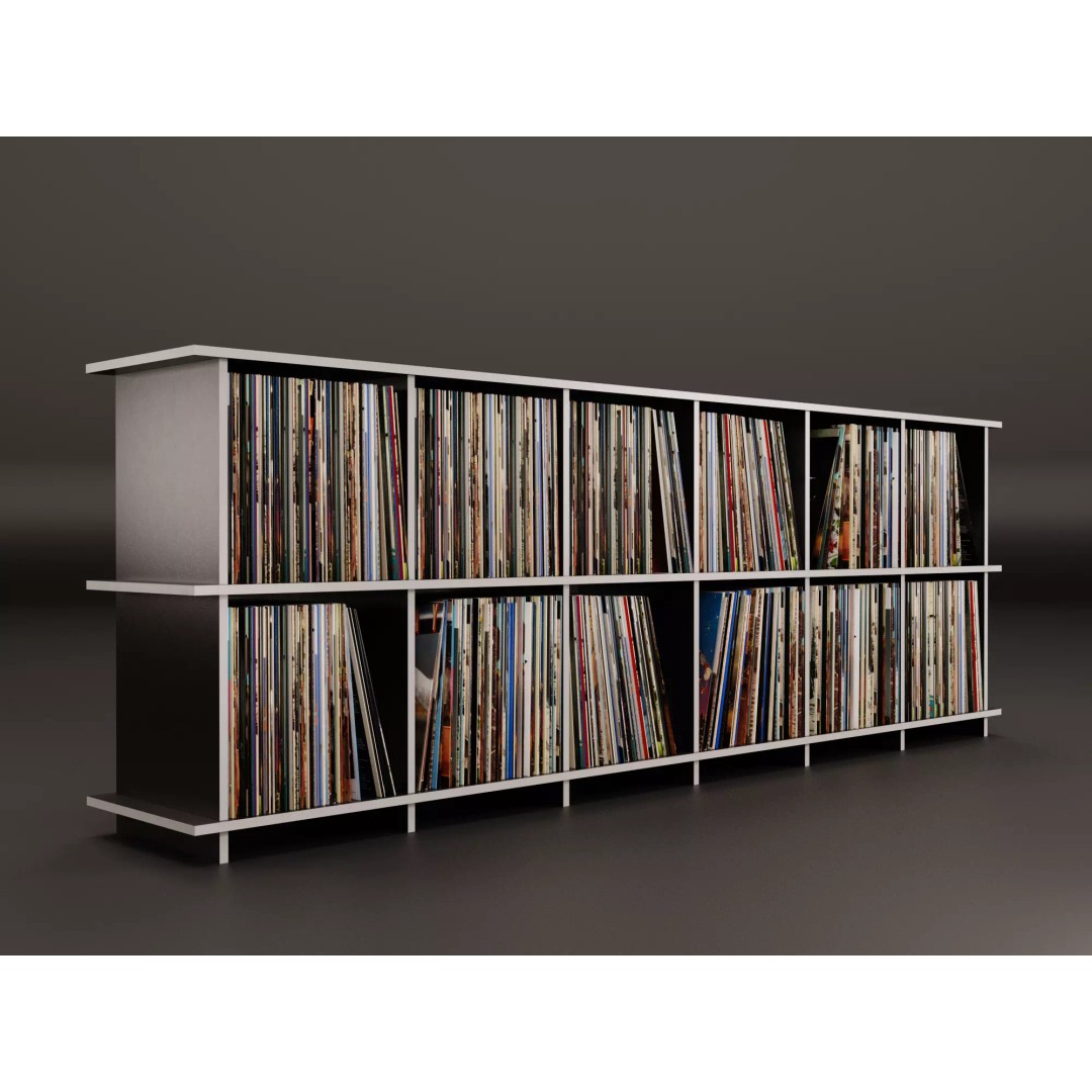 Vinyl Storage 3D Model – Realistic Cabinet for LP Collection, FBX - View 2