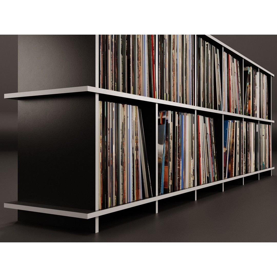 Vinyl Storage 3D Model – Realistic Cabinet for LP Collection, FBX - View 5