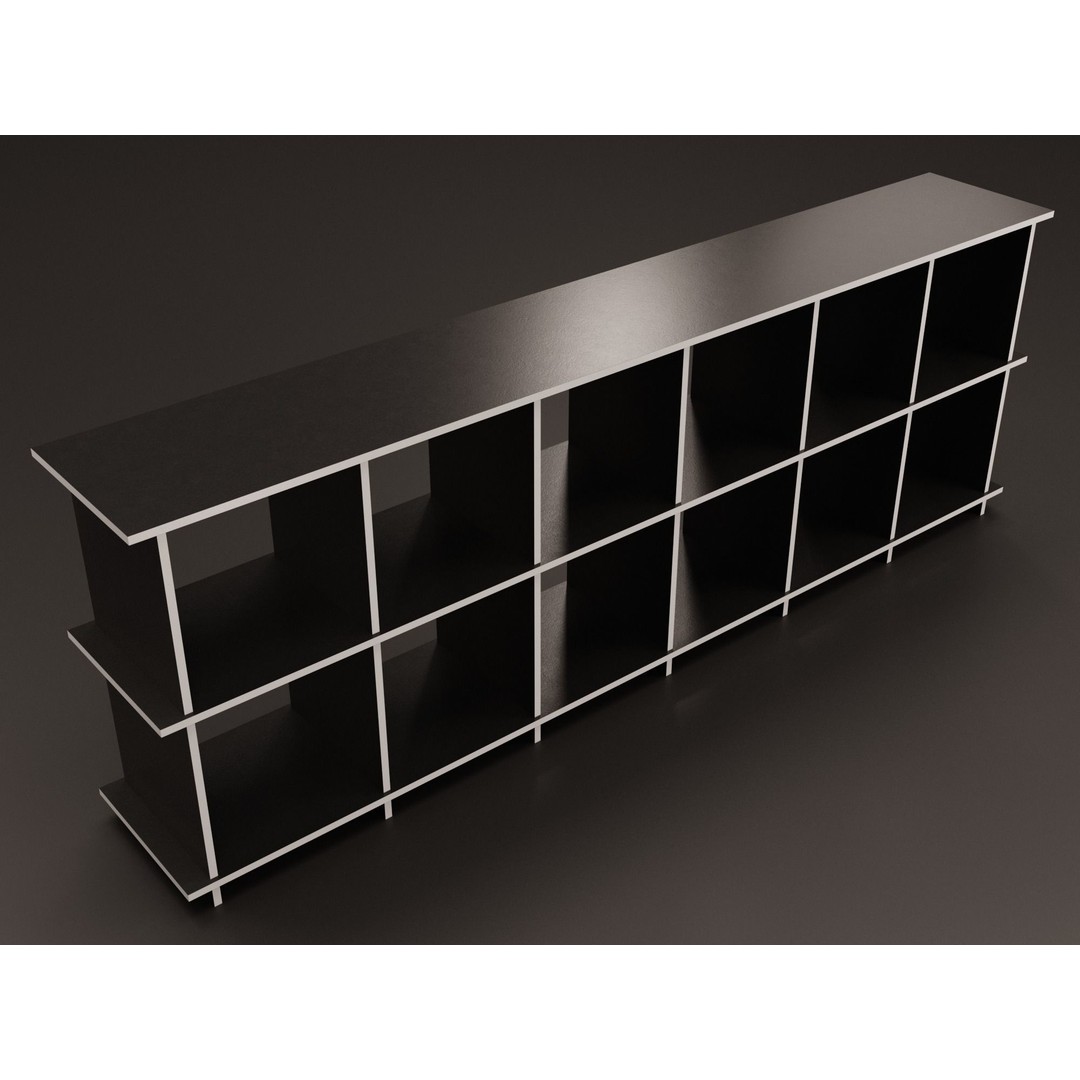 Vinyl Storage 3D Model – Realistic Cabinet for LP Collection, FBX - View 8